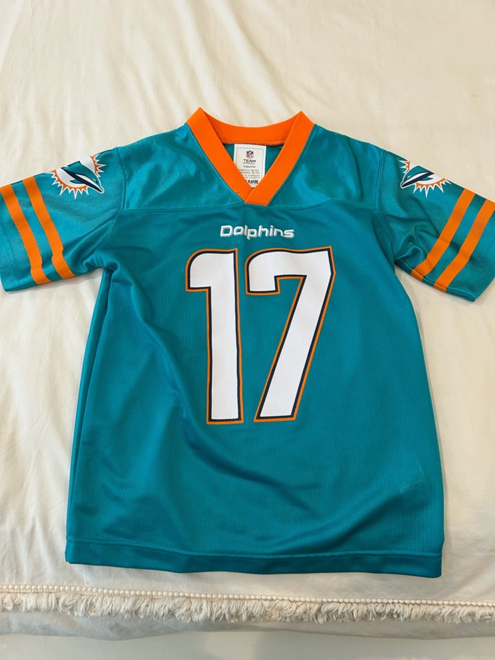 NFL Teal and Orange Kids Dolphins #17 Jersey
